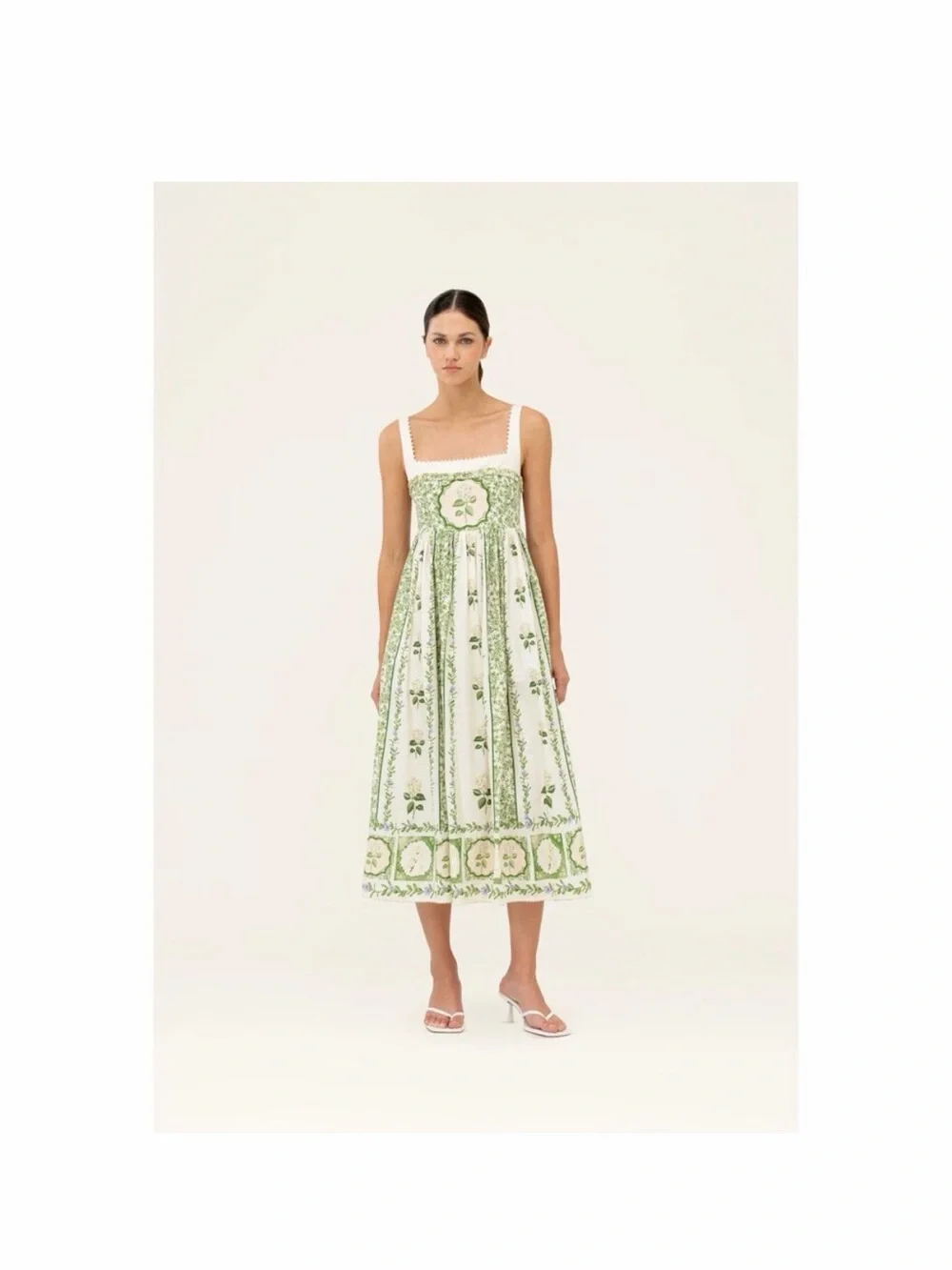 Agua by Agua Bendita Barbara Floral Cotton Midi Dress Size: Small - Picture 1 of 10